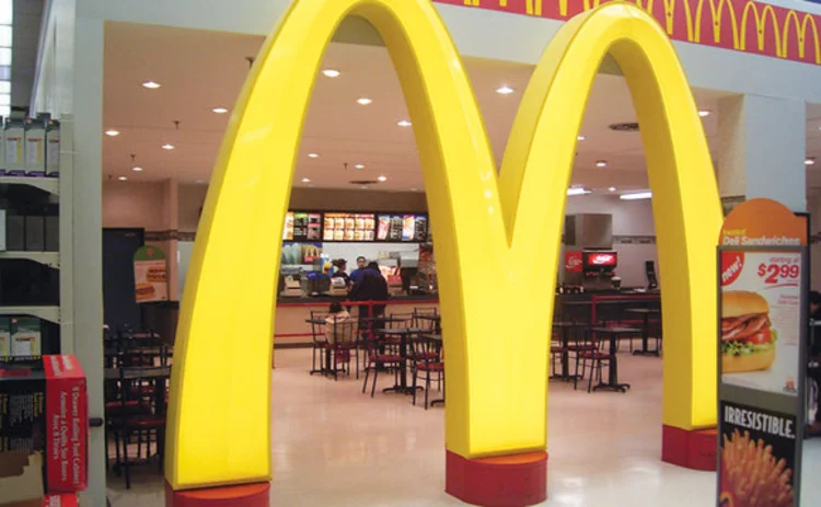McDonalds arches in a restaurant