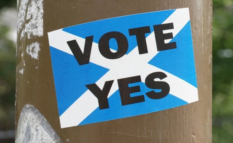 photo of a sticker in support of a scottish yes vote