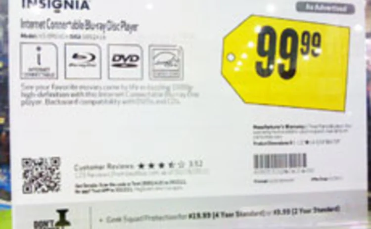 Best Buy price tag with QR code