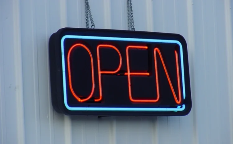 A open sign