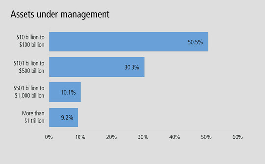 Buy-side Derivatives 2015 survey breakdown of respondents by assets under management