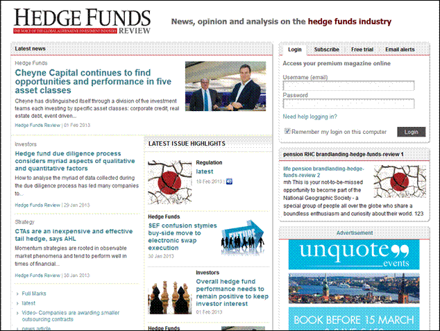 Hedge Funds Review Homepage