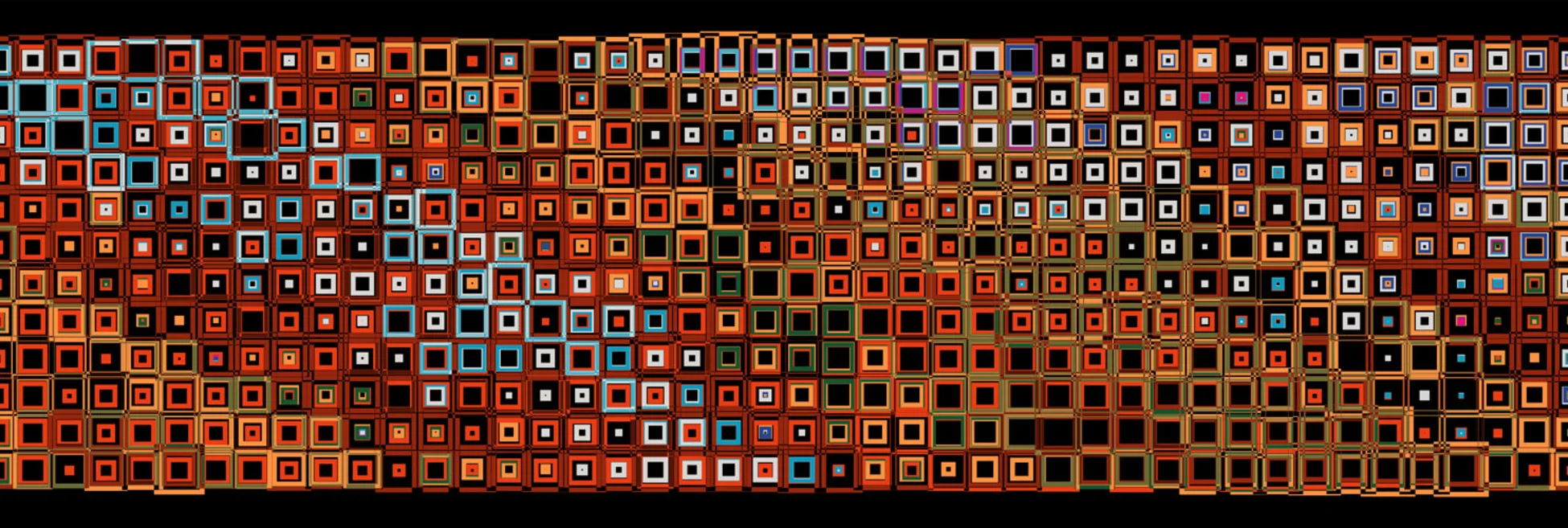 Abstract illustration of hundreds of different-looking squares in different colours