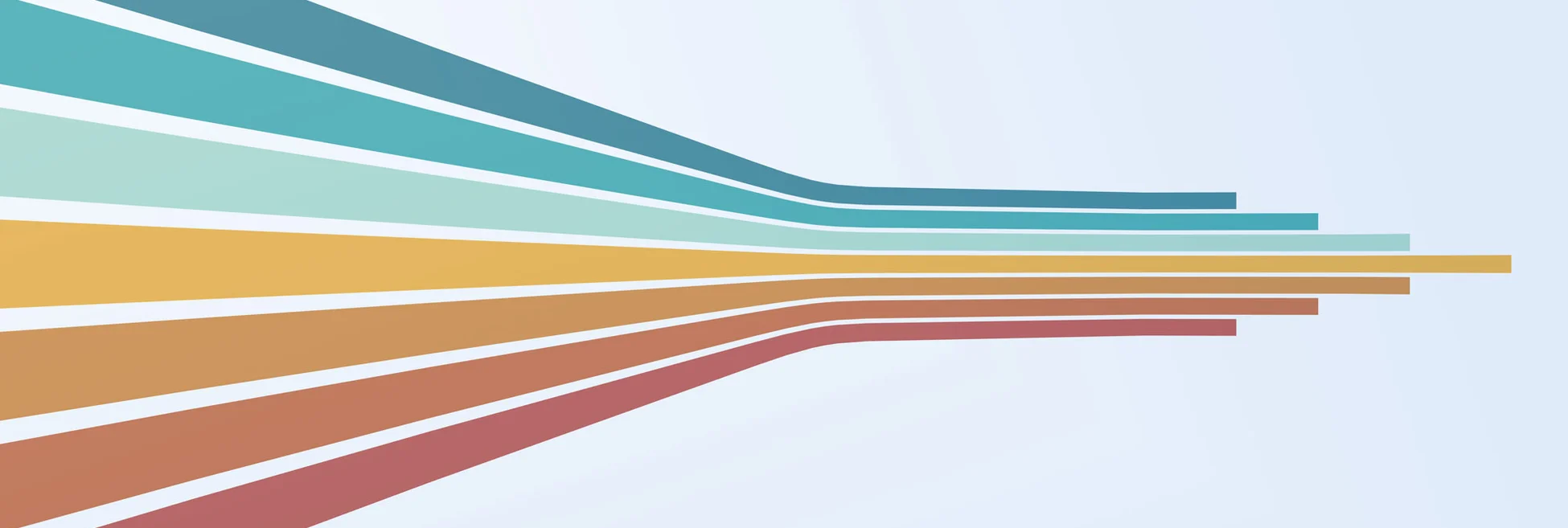 Multicoloured stripes converging
