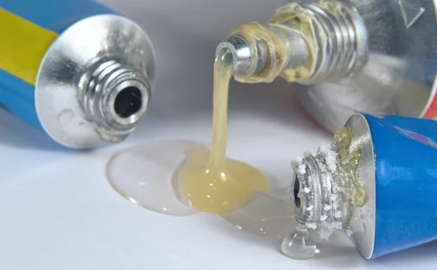 Three tubes of glue. 