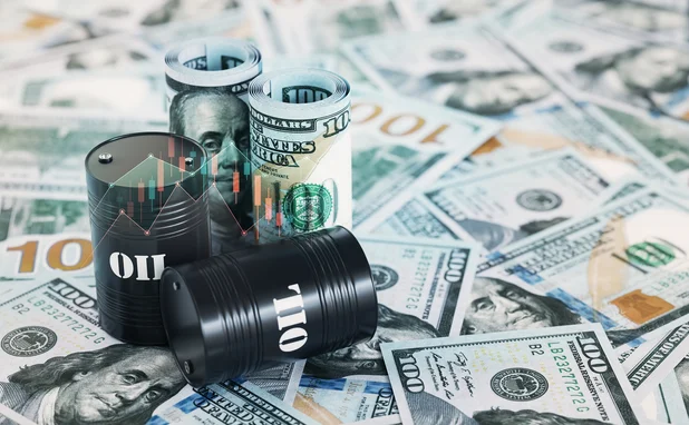 Oil-barrels and dollars