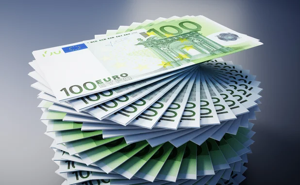 Pile of Euro notes