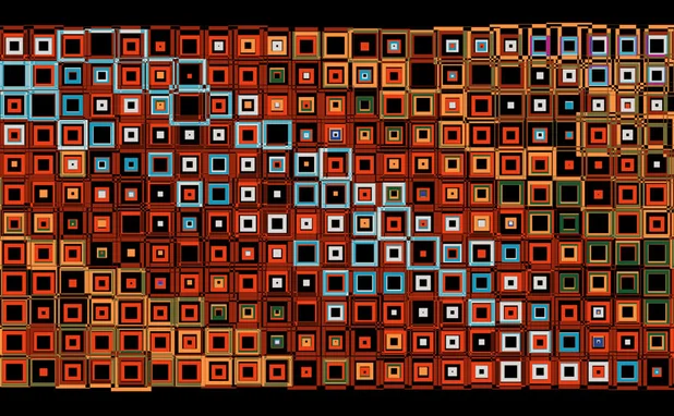 Abstract illustration of hundreds of different-looking squares in different colours