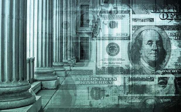 US Treasury and dollar abstract