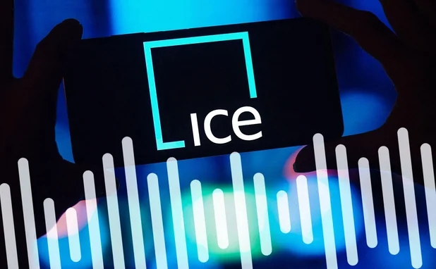 Mobile phone with ICE logo 