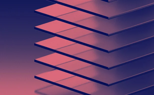 Interlaced translucent squares