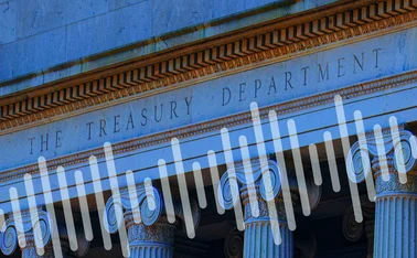 US Treasury building with Talking Heads ident