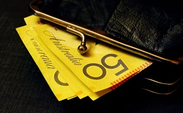 Purse containing Australian banknotes