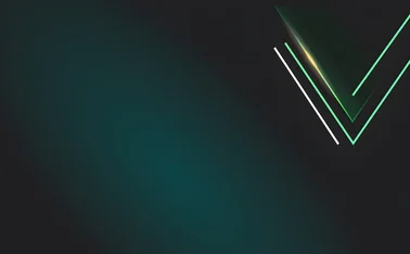 Minimalist abstract V design with glowing angular lines on a dark gradient background, representing AI-driven decision making, data direction, and the simplification of complex workflows into clear, streamlined paths.