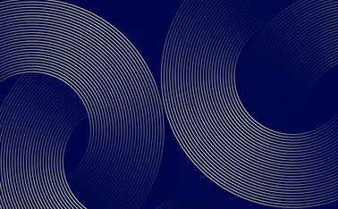Smooth, wave-like pattern of thin gold concentric lines forming circular curves across a deep blue background, creating a sense of motion and symmetry