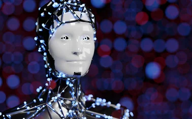 AI robot smiling