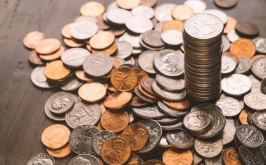 Pile of US coins