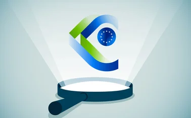 Esma logo above magnifying glass