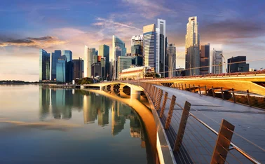 Singapore - Marina bay at sunset