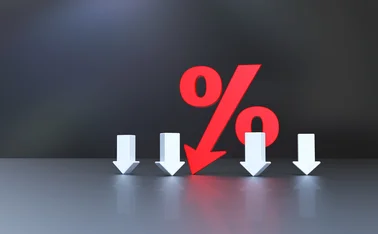 Downward arrows and percentage sign