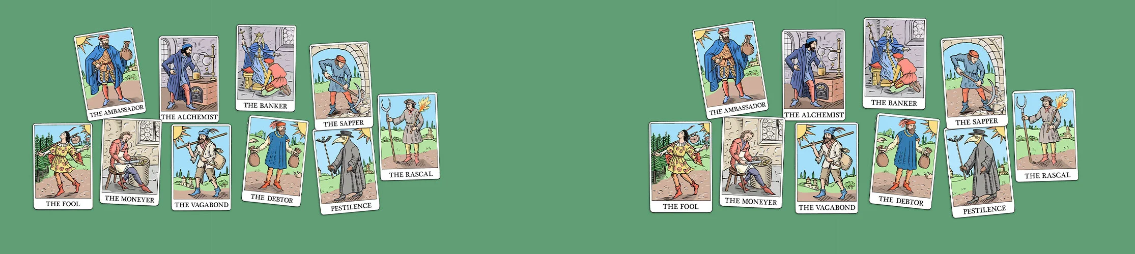 tarot cards depicting the top 10 risks