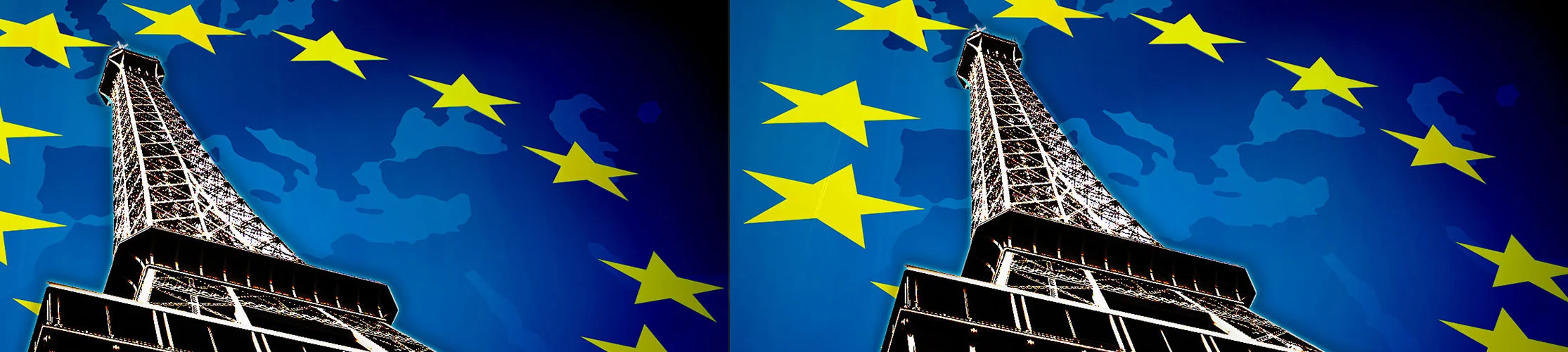 Eiffel tower with euro flag