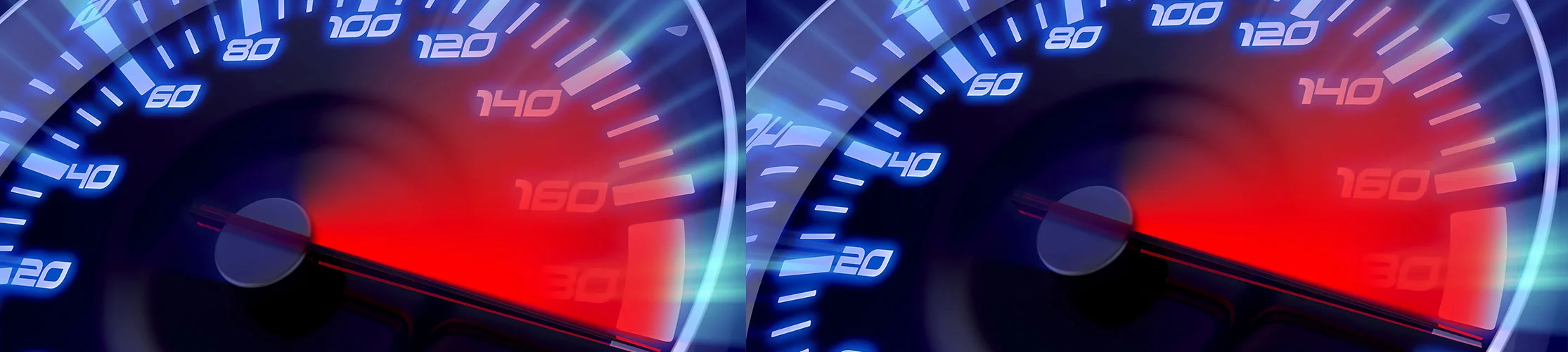 A speed dial is going into the red