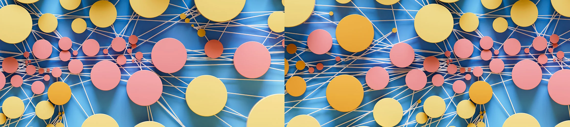 abstract image of many interconnected coloured circles