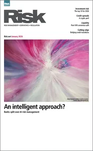 Risk January 2026 front cover for monthly issue, featuring abstract art