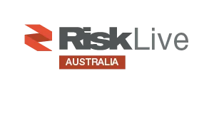 Risk Live Australia logo with orange colour icon and grey texts