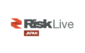 Risk Live Japan logo with orange colour icon and grey texts