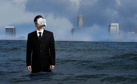 submerged businessman