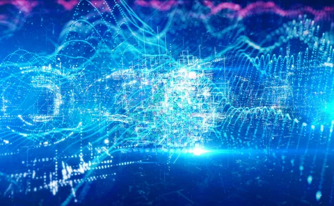 Abstract data represented by computer-generated lines