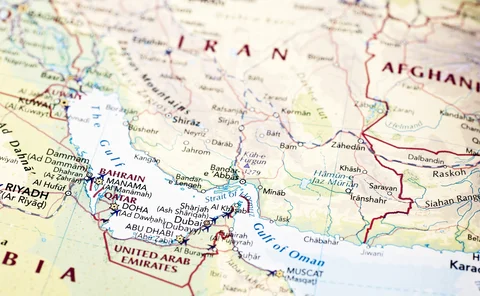 Map of the straits of Hormuz 