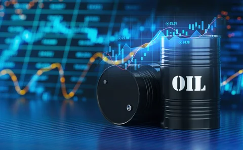 Oil barrels and chart
