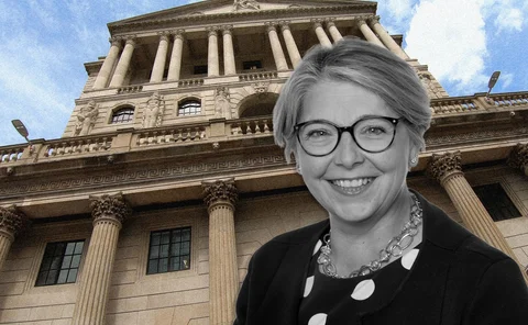 Bank of England in background with Sarah Breeden in the foreground