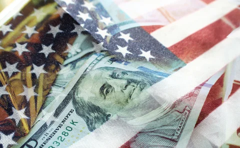US dollar and Stars and Stripes