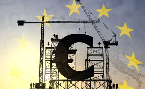 Euro-symbol craned into place