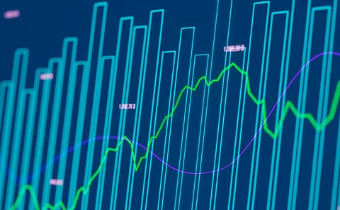 chart with blue background