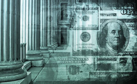 US Treasury and dollar abstract