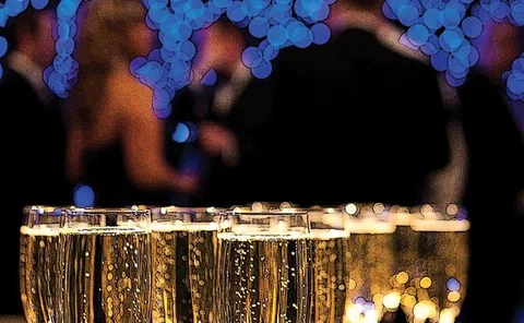 Champagne glasses at the Channel Awards