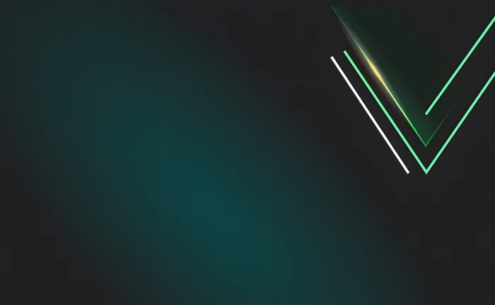 Minimalist abstract V design with glowing angular lines on a dark gradient background, representing AI-driven decision making, data direction, and the simplification of complex workflows into clear, streamlined paths.