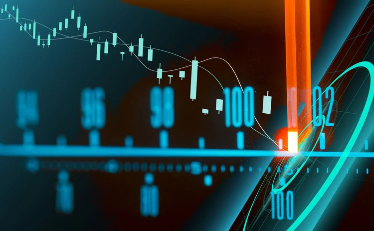 Radio dial and candlestick chart