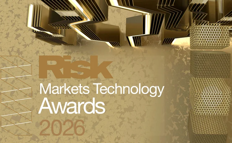 Risk Markets Technology Awards 2026 logo on a golden background