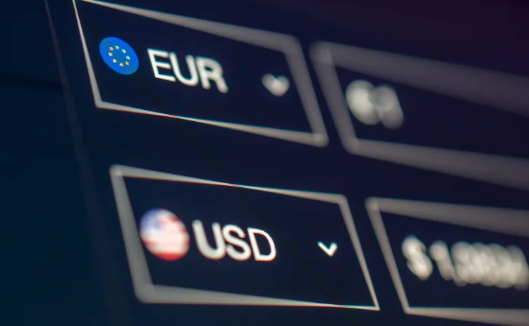 ユーロとドルの為替レートの表示