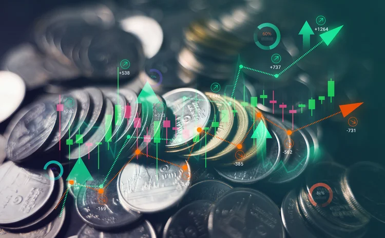 Coins chart arrows abstract