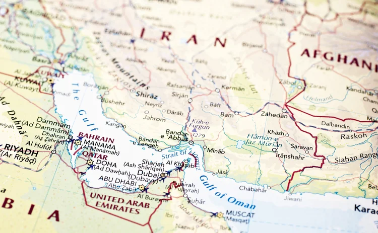 Map of the straits of Hormuz 