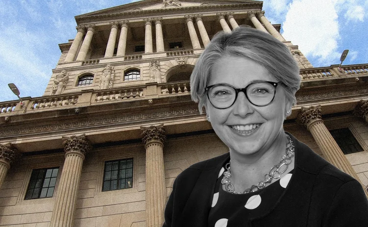 Bank of England in background with Sarah Breeden in the foreground