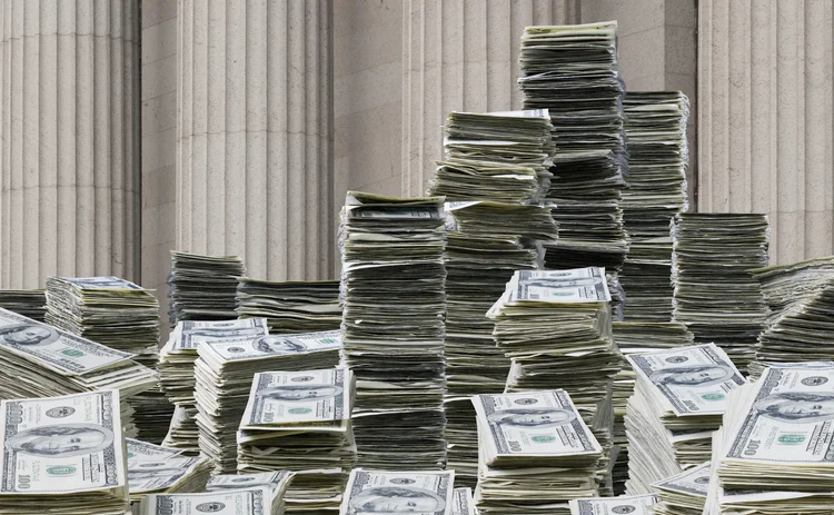 Large pile of dollars