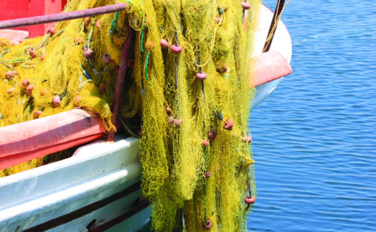Fishing net on boat